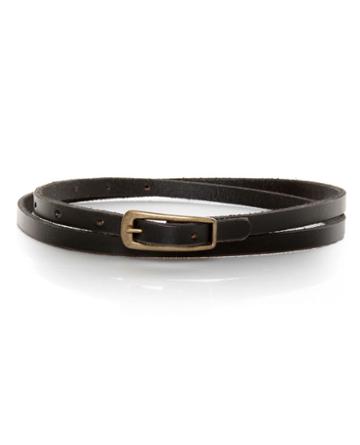 Contender Black Leather Skinny Belt