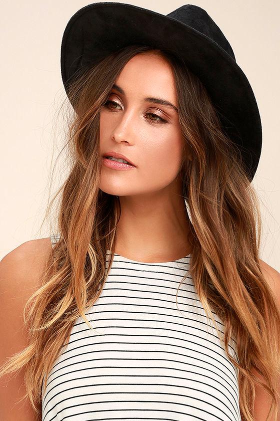 Lulus | Hiya Black Suede Fedora Hat