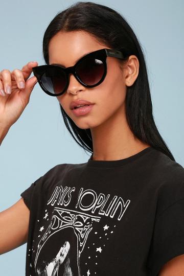 Perverse Cosmopolitan Black Oversized Cat-eye Sunglasses | Lulus