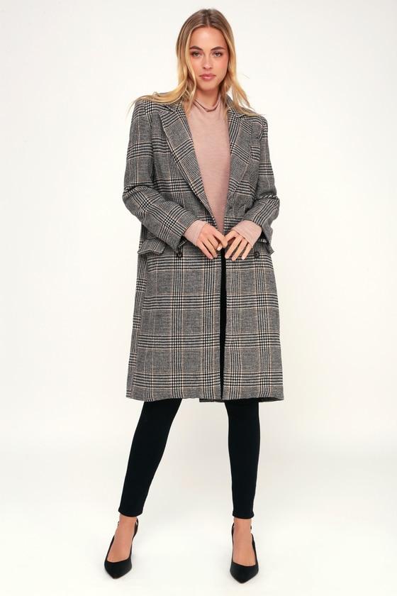 Astr The Label Kensington Black Plaid Coat | Lulus