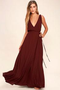 Lulus Strictly Ballroom Burgundy Maxi Dress