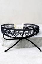 Lulus Intermix Black Lace Layered Choker Necklace