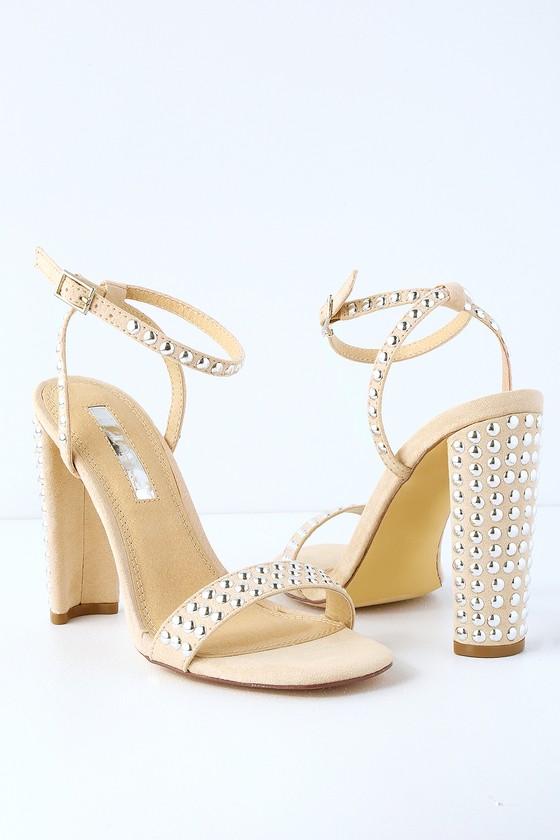Liliana Vivy Nude Studded Ankle Strap Heels | Lulus