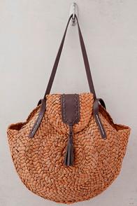 San Diego Hat Co. Kalila Terra Cotta Woven Tote