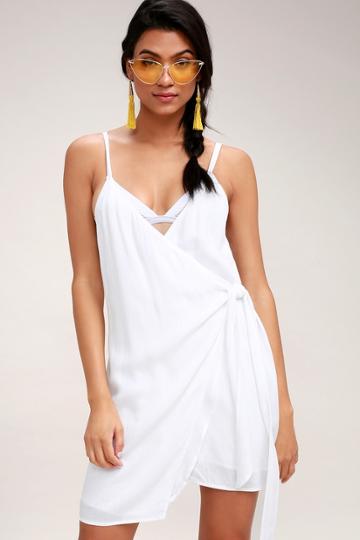 Heat Wave White Wrap Swim Cover-up | Lulus