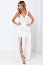 Ark & Co Make Way For Wonderful Off White Lace Maxi Dress