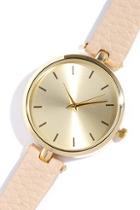 Lulus Life And Times Gold And Beige Watch