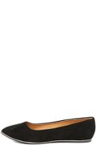 Liliana What's Happening Black Suede Pointed Flats