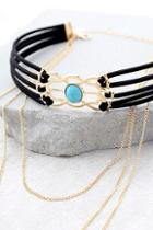 Lulus Timeless Treasures Black And Gold Layered Choker Necklace
