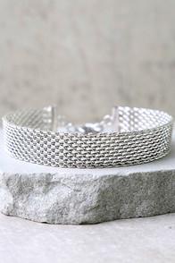 Lulus Legendary Silver Choker Necklace