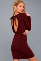 Vision Of Love Burgundy Long Sleeve Bodycon Dress | Lulus