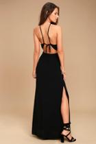 Astr The Label Petra Black Lace Maxi Dress