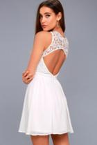 Romantic Tale White Lace Skater Dress | Lulus