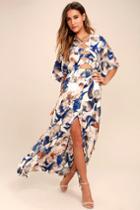 Loveliest Of All White Floral Print Lace-up Maxi Dress | Lulus