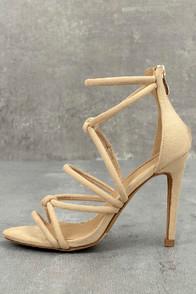 Liliana Josette Nude Suede Dress Sandals