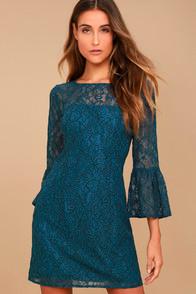 Bb Dakota Billie Teal Blue Lace Dress