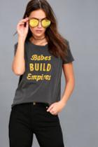 Amuse Society | Glitter Nights Charcoal Grey Tee | Size X-small | 100% Cotton | Lulus