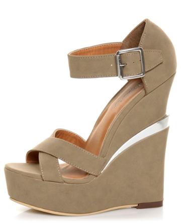 Michael Antonio Studio George Taupe Platform Wedges