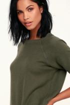 Project Social T Cardiff Olive Green Long Sleeve Sweatshirt | Lulus