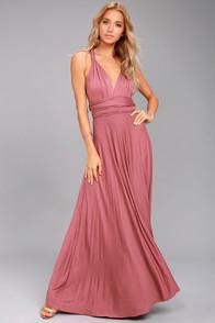 Lulus Tricks Of The Trade Rusty Rose Maxi Dress