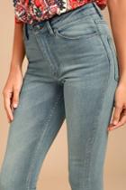 Cheap Monday High Snap Light Wash High-waisted Skinny Jeans | Lulus