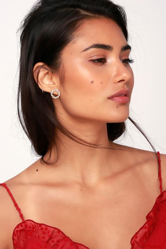 Light In Love Gold Rhinestone Circle Earrings | Lulus
