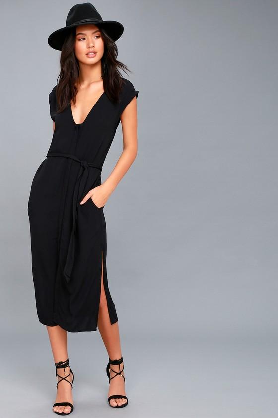 Tavik | Leeman Black Sleeveless Midi Dress | Size Small | 100% Rayon | Lulus