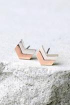 Lulus In All Directions Silver And Rose Gold Earrings