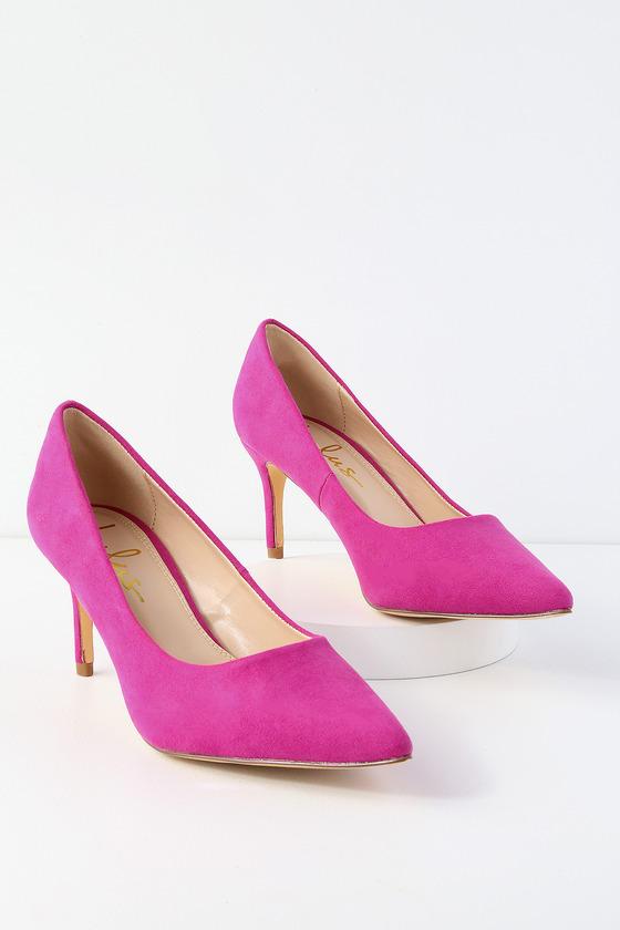 Cassidy Fuschia Suede Pumps | Lulus