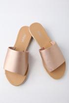 Bella Marie Marnie Rose Gold Espadrille Slide Sandal Heels | Lulus