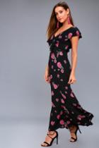 Billabong Southern Border Black Floral Print Maxi Dress | Lulus