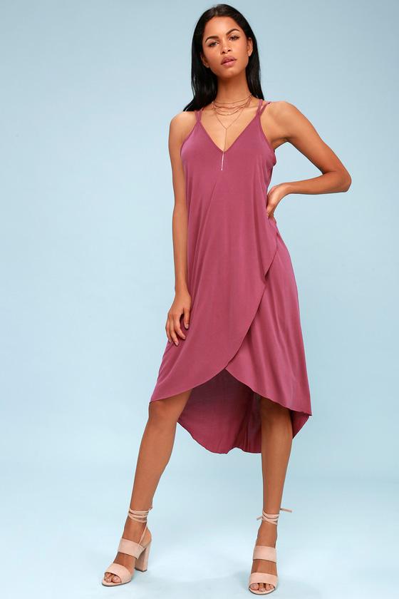 Lush Mood And Melody Washed Magenta High-low Dress | Lulus