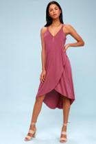 Lush Mood And Melody Washed Magenta High-low Dress | Lulus