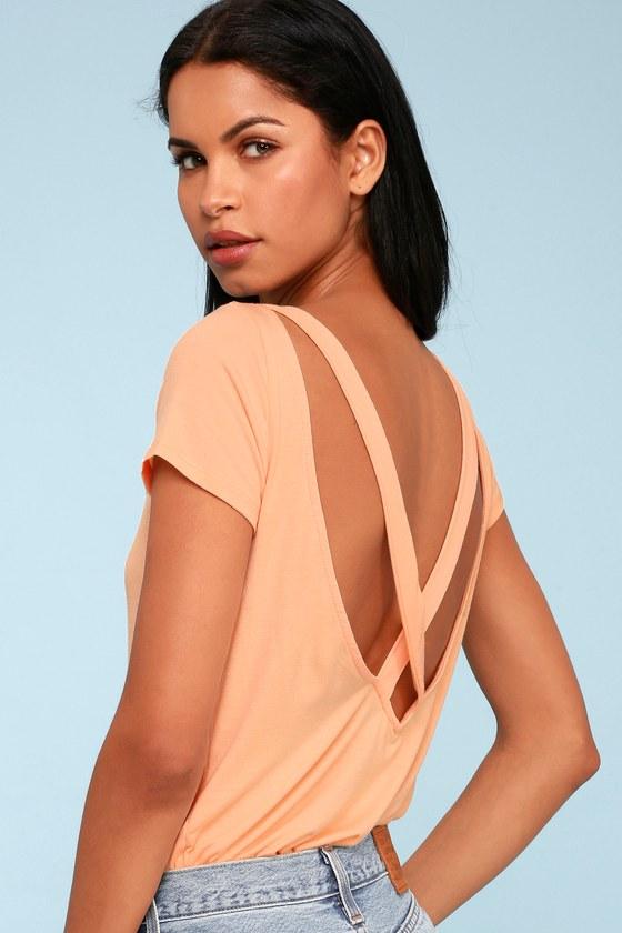 Back Flip Peach Backless Tee | Lulus
