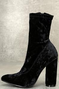 Cape Robbin Marvel Black Velvet Mid-calf Boots