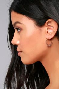 Shashi Lola Rose Gold Rhinestone Hoop Earrings