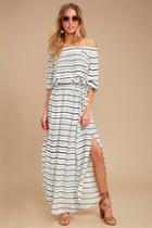 Faithfull The Brand Rae Black And White Striped Maxi Dress