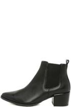 Steve Madden Vanity Black Leather Pointed Ankle Booties