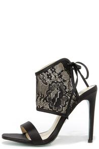 Betsey Johnson Blue By Betsey Johnson Sloan Black Lace High Heels