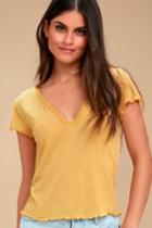 Project Social T Declan Mustard Yellow Cropped Tee | Lulus