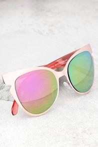 Lulus Buns Rose Gold Mirrored Cat-eye Sunglasses
