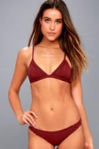 Rhythm | My Cheeky Wine Red Bikini Bottom | Size X-small | Lulus