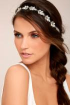 Lulus Go With Grace Grey And Silver Rhinestone Headband