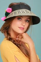San Diego Hat | Co. Hidden Beach Beige And Black Straw Visor | Lulus