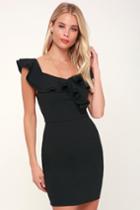 Dance Floor Diva Black Ruffled Bodycon Dress | Lulus