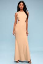 Utterly Smitten Blush Cutout Maxi Dress | Lulus