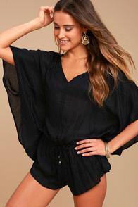 O'neill Taylin Black Romper Cover-up