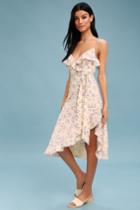 Le Quartier Nude Floral Print Ruffled Midi Dress | Lulus