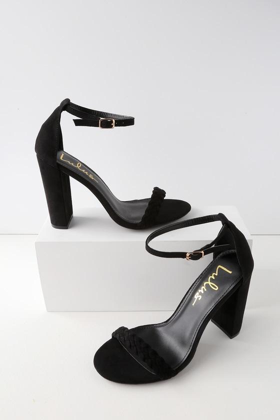 Taylor Braided Black Suede Ankle Strap Heels | Lulus