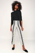Amuse Society High Society Black And White Striped Pants | Lulus